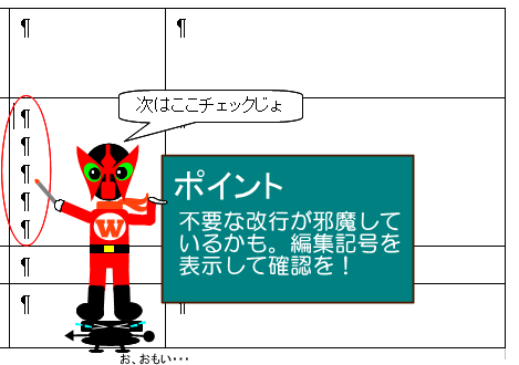 行の高さが変更できない場合の確認2-2