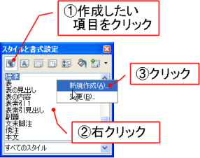 スタイルと書式設定_新規作成