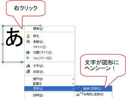 テキストを図形に変換2