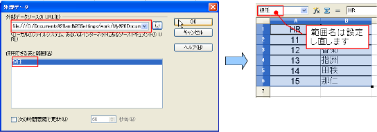 外部データへのリンク